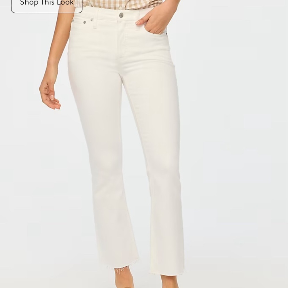 J.Crew | White Mid-Rise Flare Crop